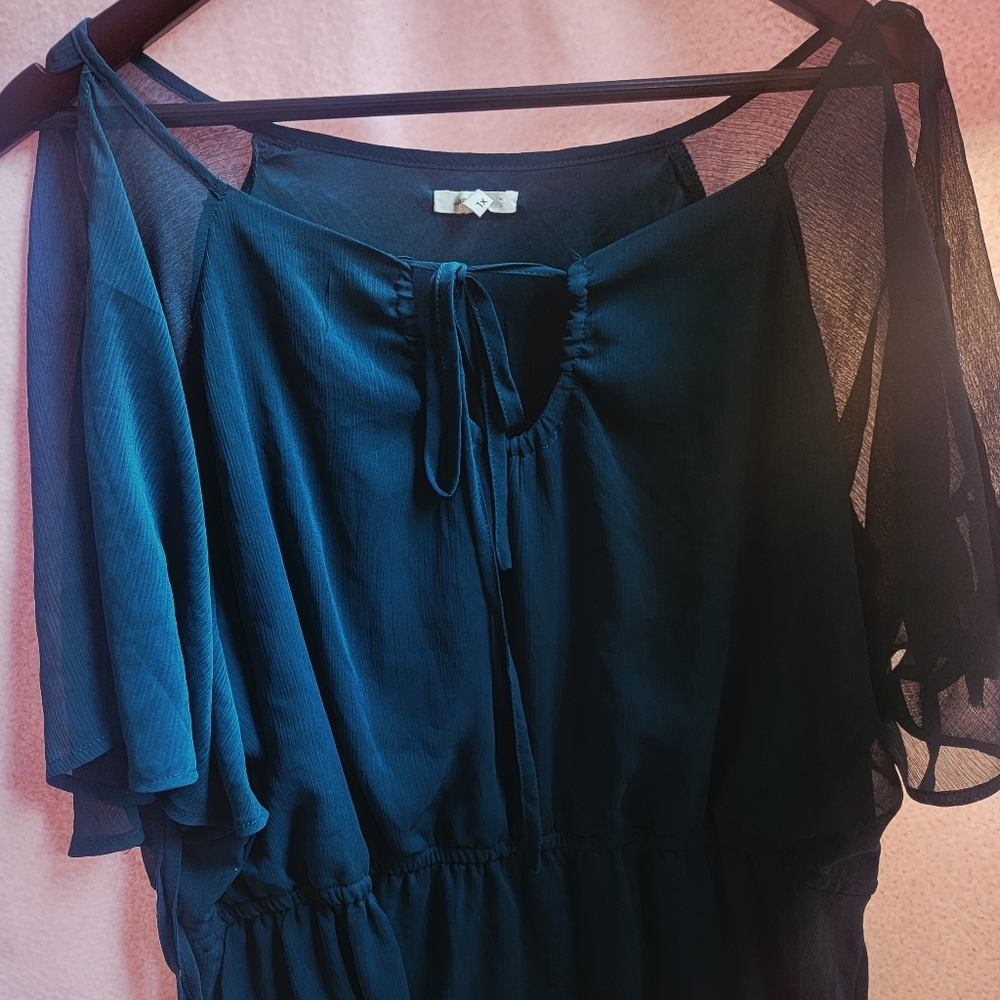 Sheer Navy Blue Blouse - Picture 5 of 5